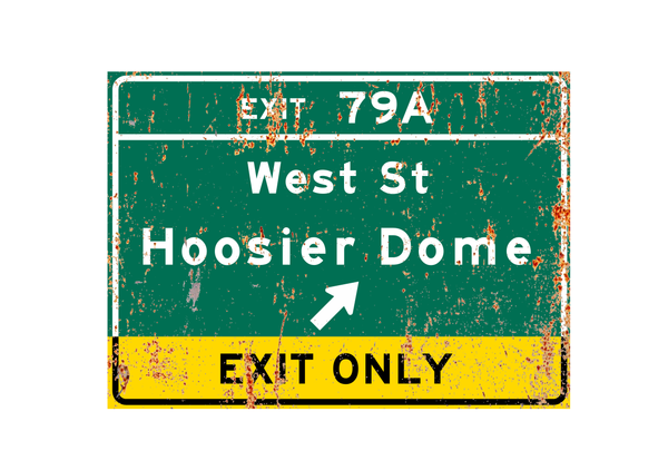 Hoosier Dome – Classic Stadium Metal Sign For the Sports Lover Winks Print