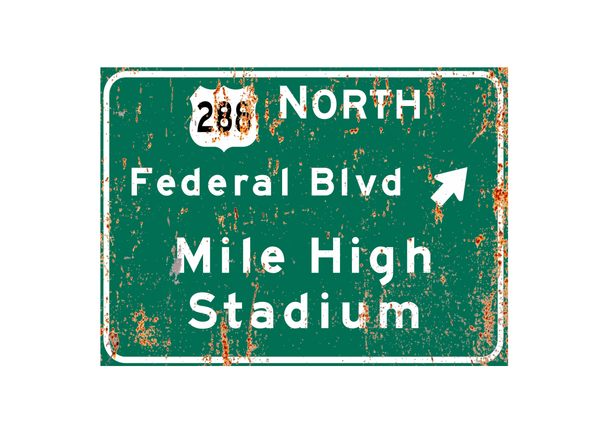 Mile High Stadium – Classic Stadium Metal Sign For the Sports Lover Winks Print