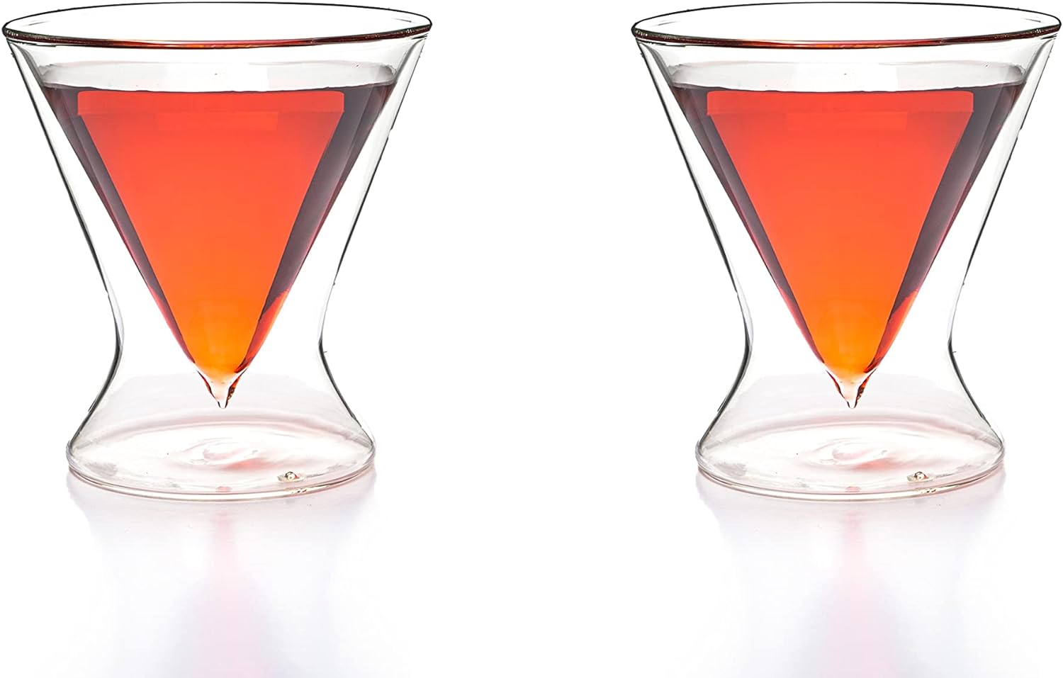 Double-Walled Stemless Martini Glasses - Set of 2/Set of 4 - 8oz