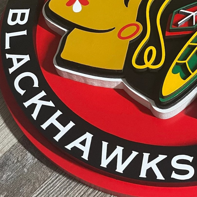 Chicago Blackhawks - Layered Wood Sign