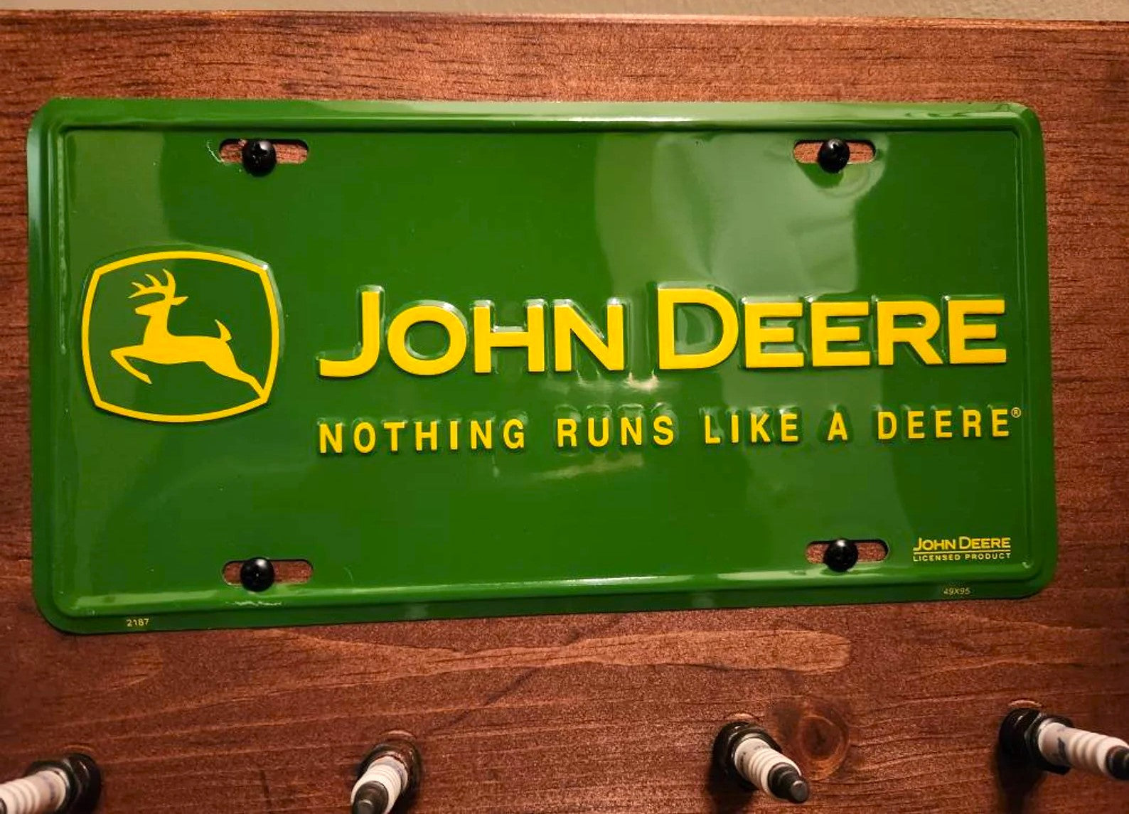John Deere - License Plate Spark Plug Rack
