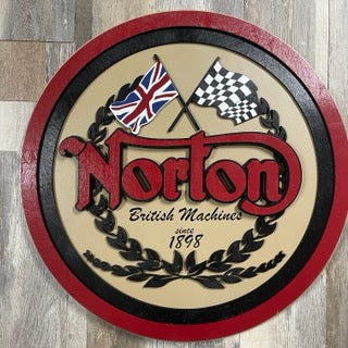 Norton Motorcycles - Layered Wood Sign For the Gear Head Arizona Copper Beard