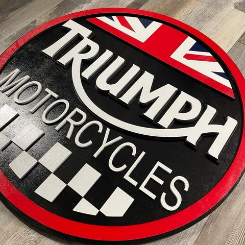 Triumph Motorcycles - Layered Wood Sign For the Gear Head Arizona Copper Beard