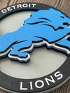 Detroit Lions - Layered Wood Sign For the Sports Lover Arizona Copper Beard