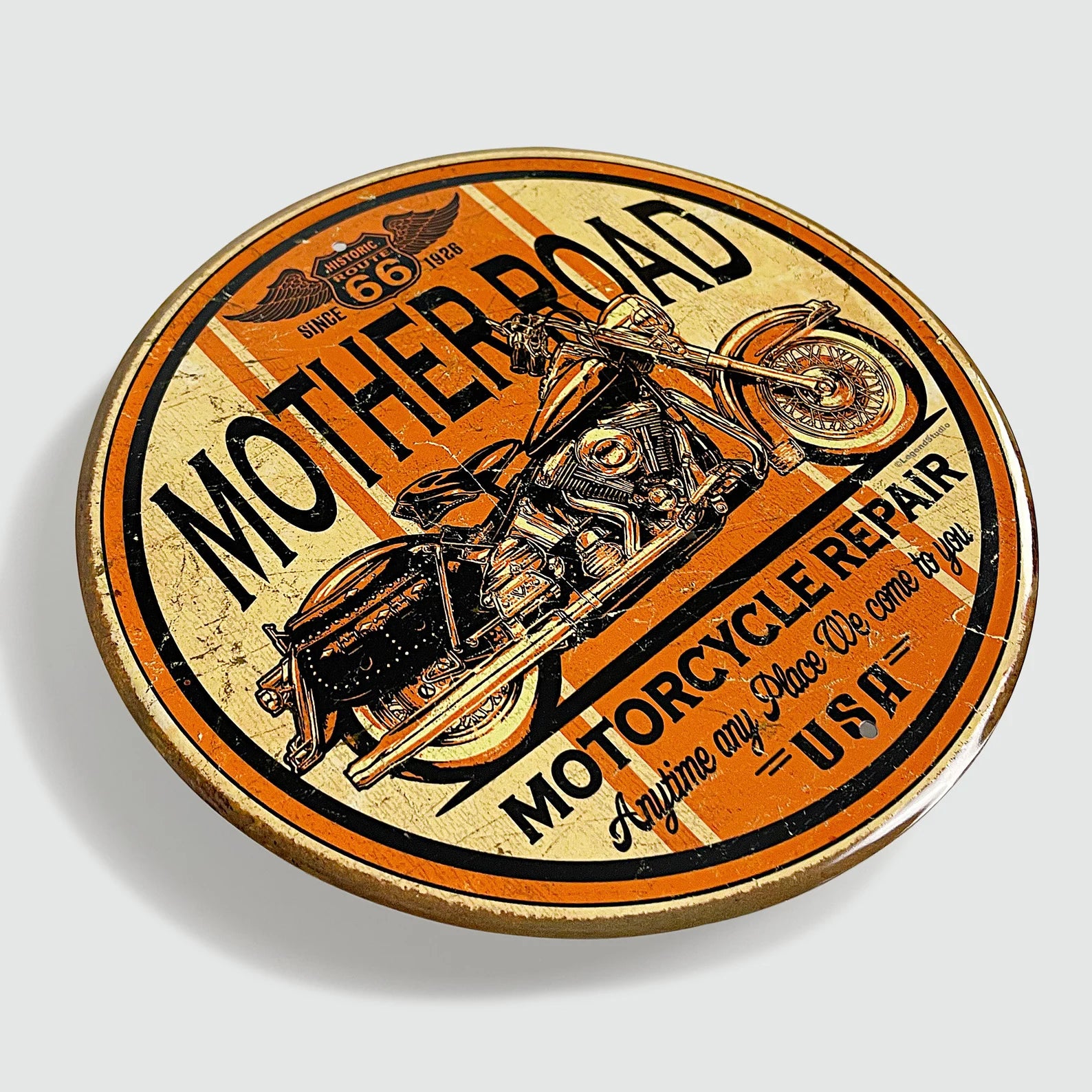 Mother Road Motorcycle Repair - Tin Metal Sign