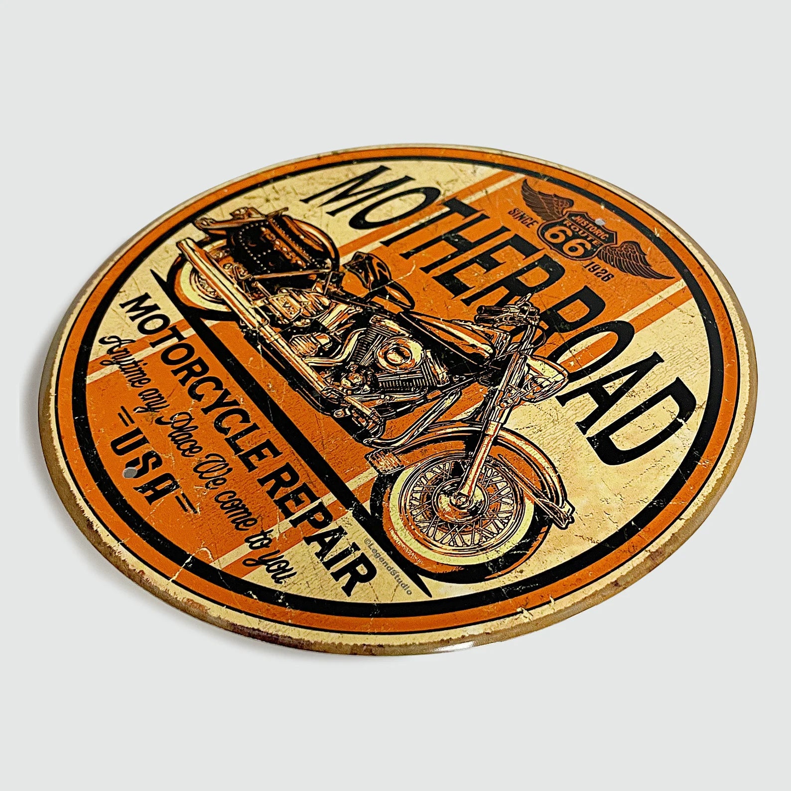 Mother Road Motorcycle Repair - Tin Metal Sign