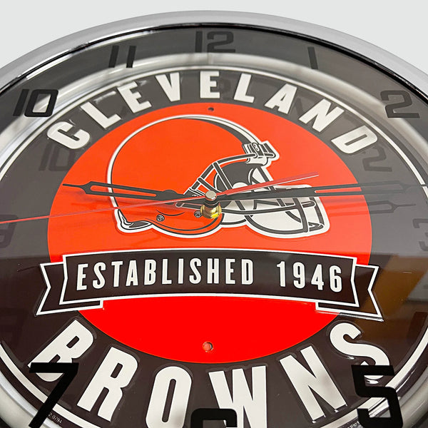 Cleveland Browns - Metal White Neon Clock