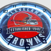 Cleveland Browns - Metal White Neon Clock