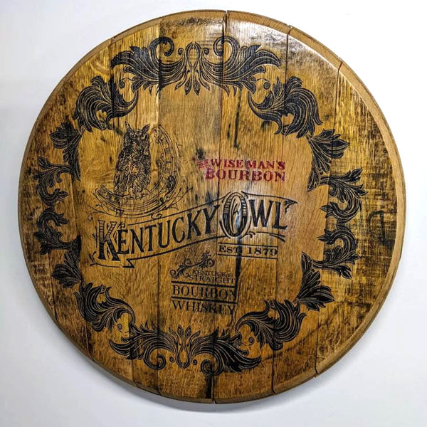 Kentucky Owl Bourbon Barrel Top - Wall Hanging