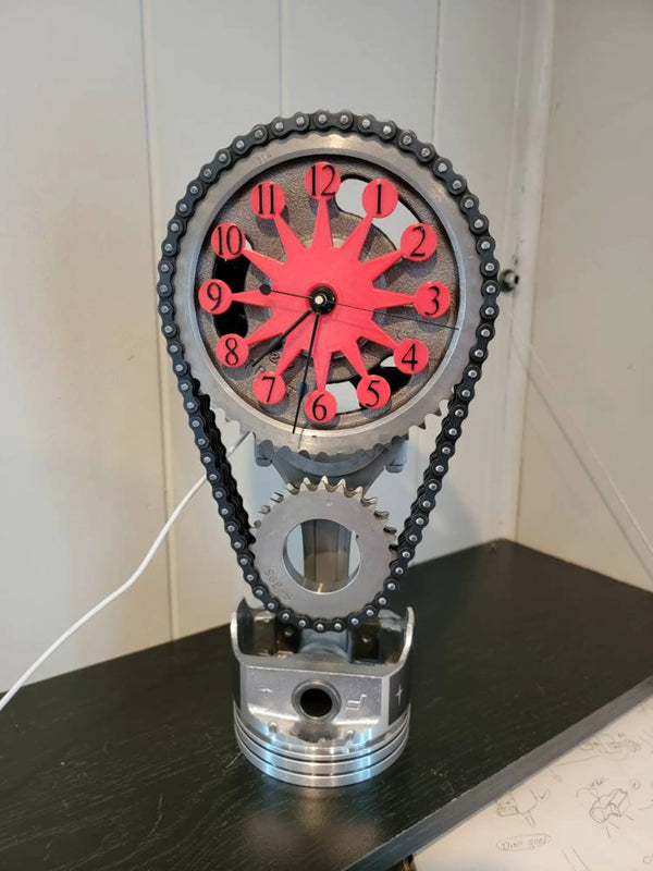 Chevy Big Block - Motorized Rotating Gear Clock