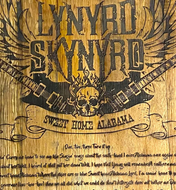 Lynyrd Skynyrd - "Sweet Home Alabama" Bourbon Barrel Lid