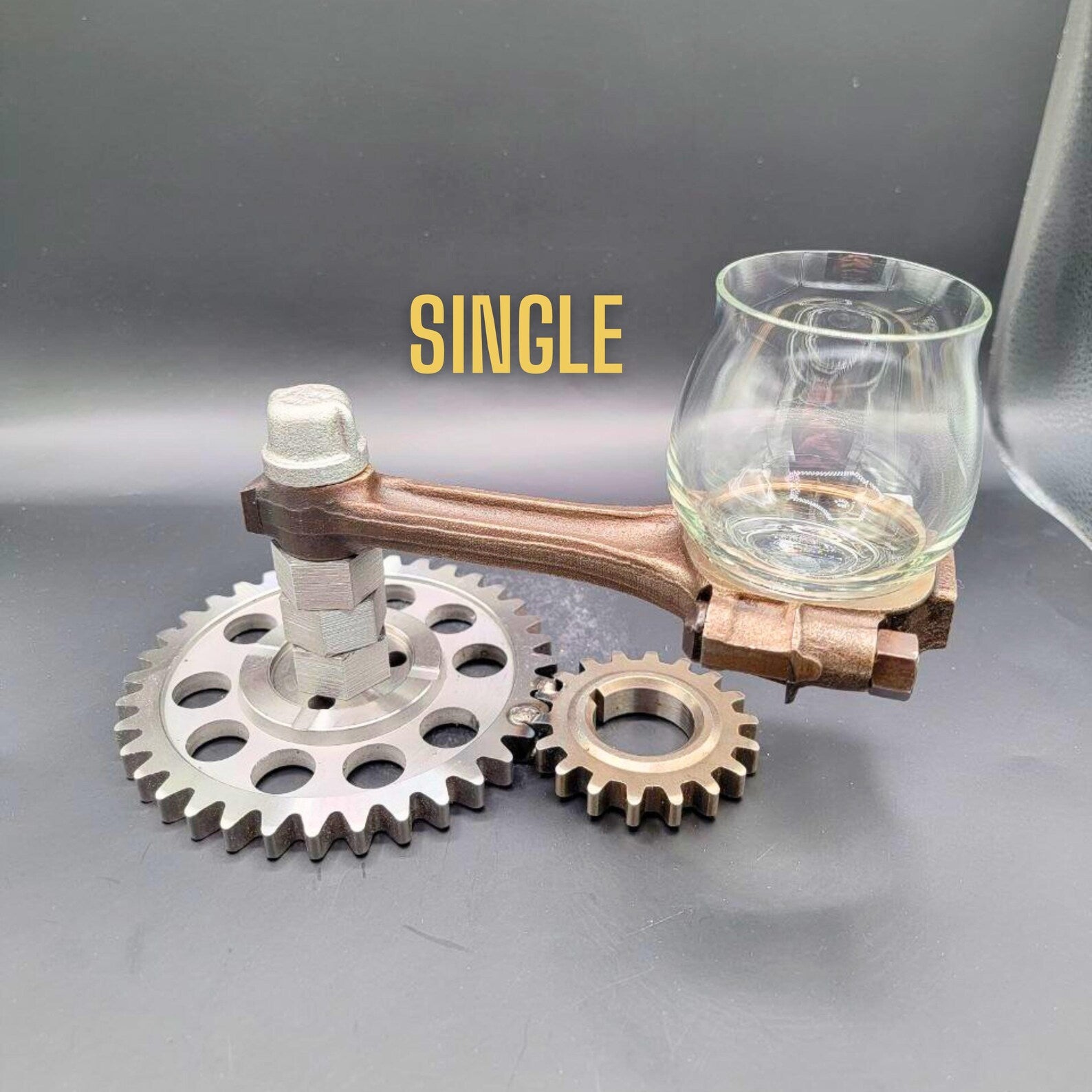 Piston and Gears - Whiskey Glass Stand