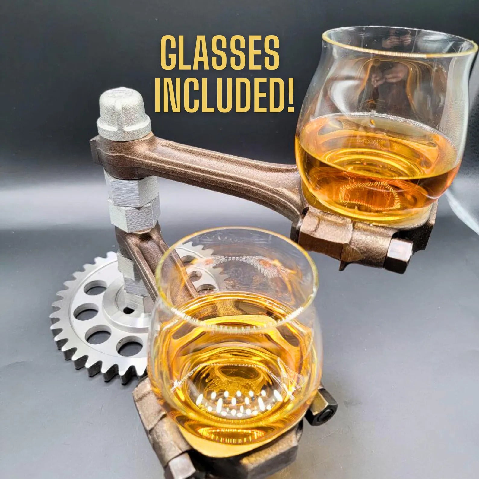 Piston and Gears - Whiskey Glass Stand