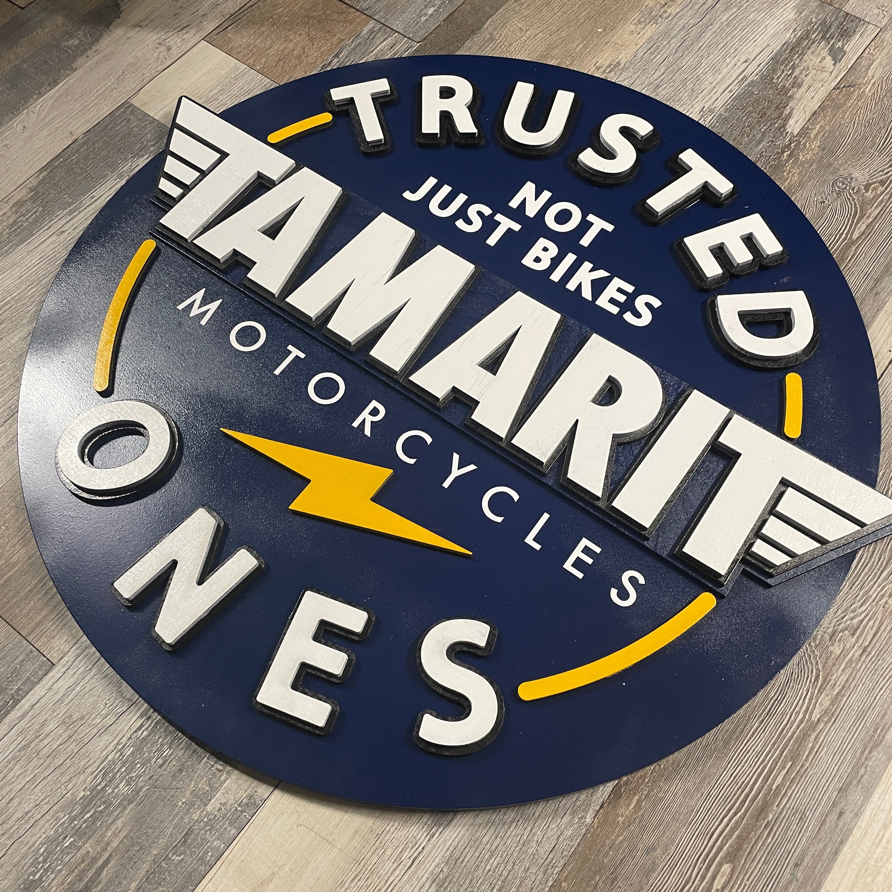 Tamarit Motorcycles - Layered Wood Sign